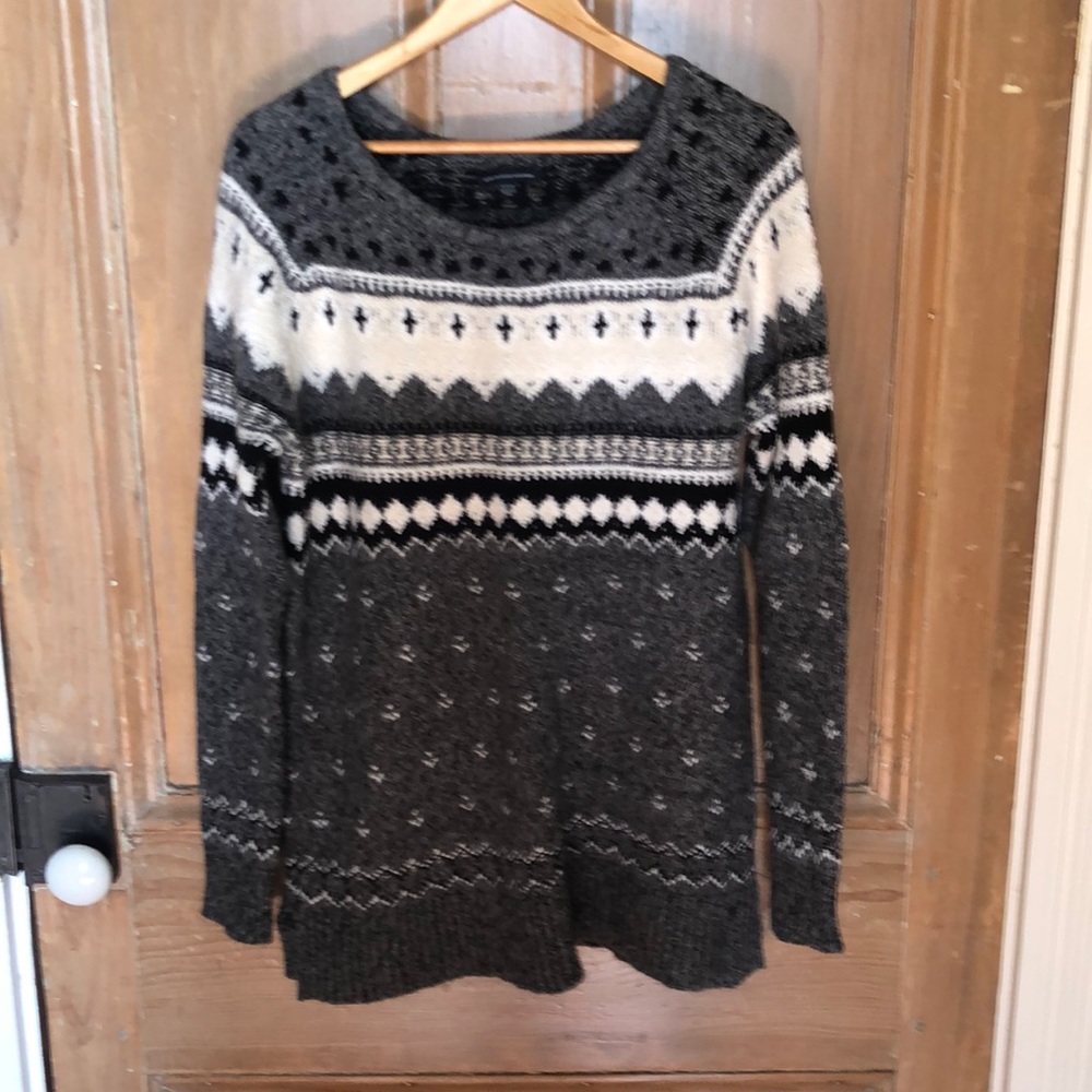 American Eagle fair isle boho tunic sweater